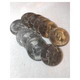 11 Eisenhower dollars mixed years