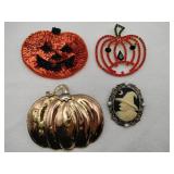 Halloween pumpkin brooches