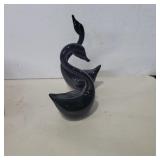 Black glass swans 5.5in
