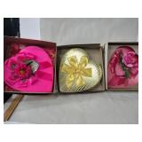 3 vintage heart-shaped chocolate boxes