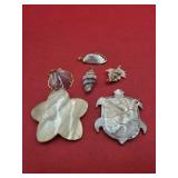 6 Shell Pendants