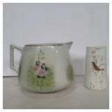 Large nippon pitcher and small Haviland china