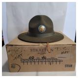 Stratton drill sergeant military hat with box