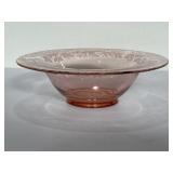 Pink Depression Glass bowl in the "Sharon"