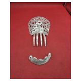 Mother of Pearl Hair Comb and Barrett