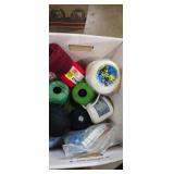 Floss thread, crochet thread, and other supplies