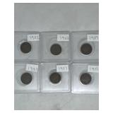 (6) Indian head cents