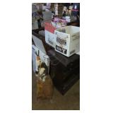 Decorative teepe, stoneware plates , side table,