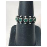 Silver turquoise Ring marked Sterling size 6.5.