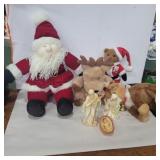 Nativity scene and Christmas stuffed animals