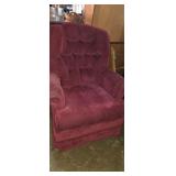 Red swivel rocking chair