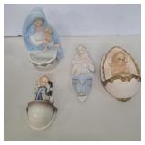 4 holy water fonts lefton, Hummel, and more 5in,