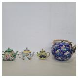 2 small Kelvin Chen teapots, 1 small porcelain