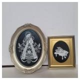 2 Framed hand made lace amd needlepoint works 1