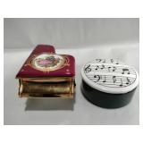 Piano and music note trinket boxes
