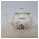 Painted enamelware teapot made in Yugoslavia