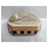 Handmade mother of pearl shell trinket box