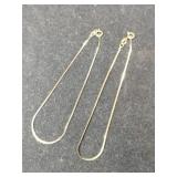 2 14k small herringbone bracelets marked 14k.