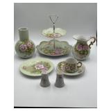 Lefton Heritage tea service set, teacup has chip
