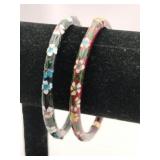 Vintage hinged cloisonne hand painted floral red