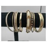 Gold tone bangle bracelets
