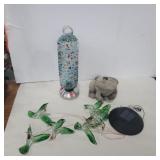 Hummingbird feeder, frog sprinkler, Hummingbird