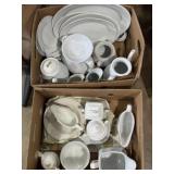 White ceramic vintage servingware and dinnerware,