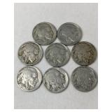 8 Buffalo nickels 1929,1934,1936