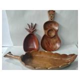 Wooden carved dishes