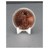 1 Ounce .999 Fine Copper Round Lady Liberty