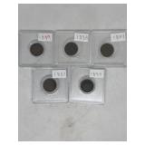 (5) Indian head cents