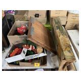 Ball bats, vintage toys, cookie cutters, cutlery,