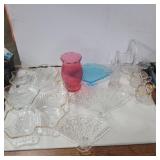 Glass fan plates, divided serving platter, glass