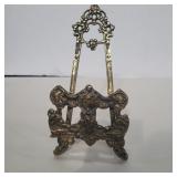 Brass ornate holder plate/book 8in tall