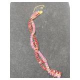 B- David gold tone pink and red rhinestones