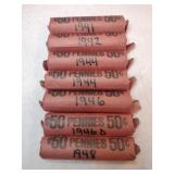 7 rolls wheat pennies mixed years