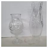 Gorham crystal hurricane candle holder 8.5in and