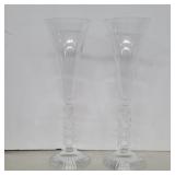 Crystal millennium champagne flutes 10in