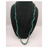 Green Malachite gemstone chips beaded necklace