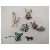 rabbits rooster squirrel mouse brochure brooches