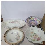 3 hand painted serving dishes Germany, japan and