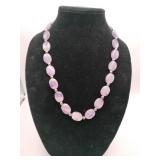 Purple Amethyst stone beaded necklace