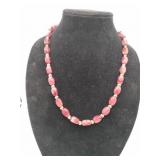 Rhodochrosite gemstone pink and brown beaded