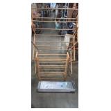 4 tier folding drying rack, wooden shoe rack and