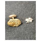 14k vintage cufflink and a clasp Marked 14k.