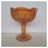Imperial marigold pedestal compote 7.5in tall