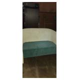 White wicker doll sofa