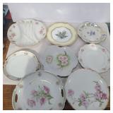 8 Hand painted plates Germany, Limoges, and more