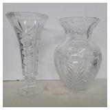 Cut crystal vases 9.5in tall