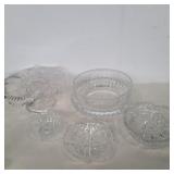 Crystal pedestal cake stand 3.5in, bowl 7m5in